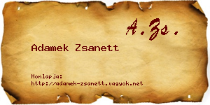 Adamek Zsanett névjegykártya
